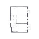 Планировка 3-комнатной квартиры, 59,09 м2