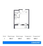 Планировка квартиры студии, 28,5 м2