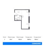 Планировка квартиры студии, 31 м2