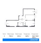 Планировка 3-комнатной квартиры, 77,84 м2