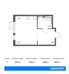 Планировка квартиры студии, 27,4 м2