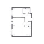 Планировка 3-комнатной квартиры, 58,3 м2