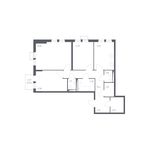 Планировка 3-комнатной квартиры, 82,8 м2