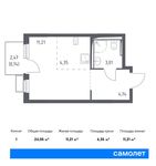 Планировка квартиры студии, 24,05 м2