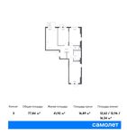 Планировка 3-комнатной квартиры, 77,84 м2