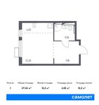 Планировка квартиры студии, 27,34 м2