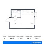Планировка квартиры студии, 26,02 м2