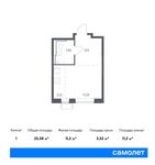Планировка квартиры студии, 25,58 м2