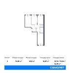 Планировка 3-комнатной квартиры, 76,08 м2