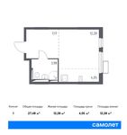 Планировка квартиры студии, 27,48 м2