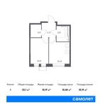 Планировка 1-комнатной квартиры, 32,1 м2