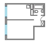 Планировка 1-комнатной квартиры, 29,42 м2