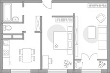 Планировка 2-комнатной квартиры, 50,19 м2