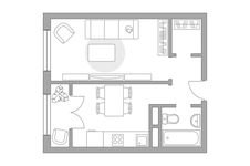 Планировка 1-комнатной квартиры, 32,83 м2