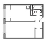 Планировка 1-комнатной квартиры, 35,76 м2