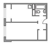 Планировка 1-комнатной квартиры, 33 м2