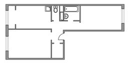 Планировка 2-комнатной квартиры, 56 м2