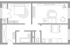 Планировка квартиры студии, 25 м2