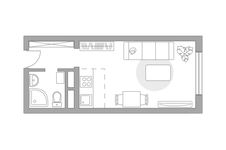 Планировка квартиры студии, 23 м2
