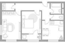 Планировка 2-комнатной квартиры, 54,31 м2