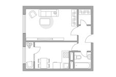 Планировка 1-комнатной квартиры, 38,19 м2