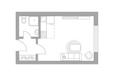 Планировка квартиры студии, 26,3 м2