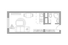Планировка квартиры студии, 23 м2