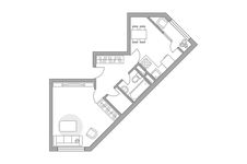 Планировка 1-комнатной квартиры, 43,13 м2