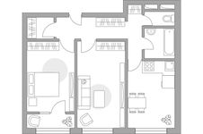 Планировка 2-комнатной квартиры, 50,65 м2