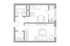 Планировка 1-комнатной квартиры, 34,11 м2