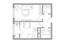 Планировка 1-комнатной квартиры, 32,41 м2