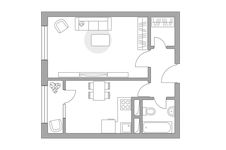 Планировка 1-комнатной квартиры, 35,1 м2
