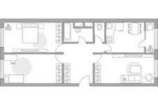 Планировка 3-комнатной квартиры, 71,81 м2