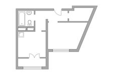 Планировка 1-комнатной квартиры, 33,75 м2