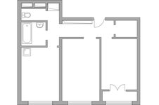 Планировка 2-комнатной квартиры, 50,65 м2