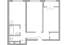 Планировка 2-комнатной квартиры, 51,75 м2