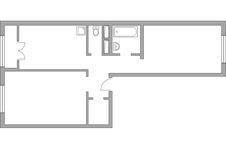 Планировка 2-комнатной квартиры, 56,53 м2