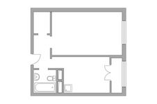 Планировка 1-комнатной квартиры, 38,19 м2