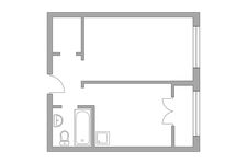 Планировка 1-комнатной квартиры, 32,51 м2