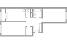 Планировка 2-комнатной квартиры, 57,07 м2