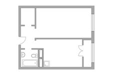 Планировка 1-комнатной квартиры, 39,11 м2