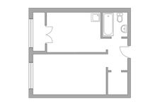 Планировка 1-комнатной квартиры, 33,8 м2