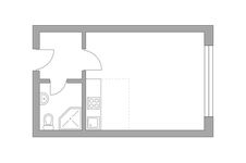 Планировка квартиры студии, 23,9 м2