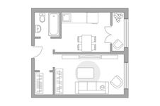 Планировка 1-комнатной квартиры, 32,16 м2