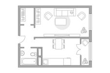 Планировка 1-комнатной квартиры, 39,11 м2