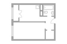 Планировка 1-комнатной квартиры, 32,83 м2