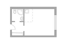 Планировка квартиры студии, 22,75 м2