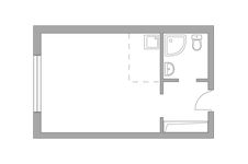 Планировка квартиры студии, 23,9 м2