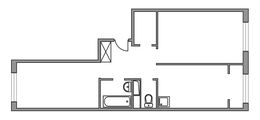 Планировка 2-комнатной квартиры, 55,35 м2
