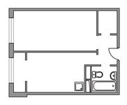 Планировка 1-комнатной квартиры, 36,91 м2